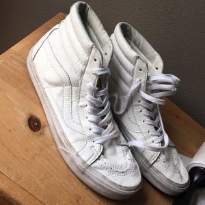Vans White Sk8-Hi Hi-tops